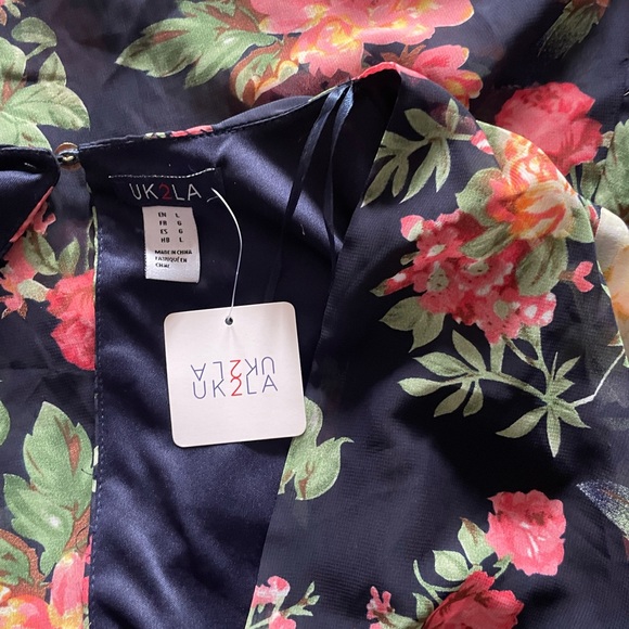 Floral Long Sleeve Romper with Skirt - Picture 5 of 5